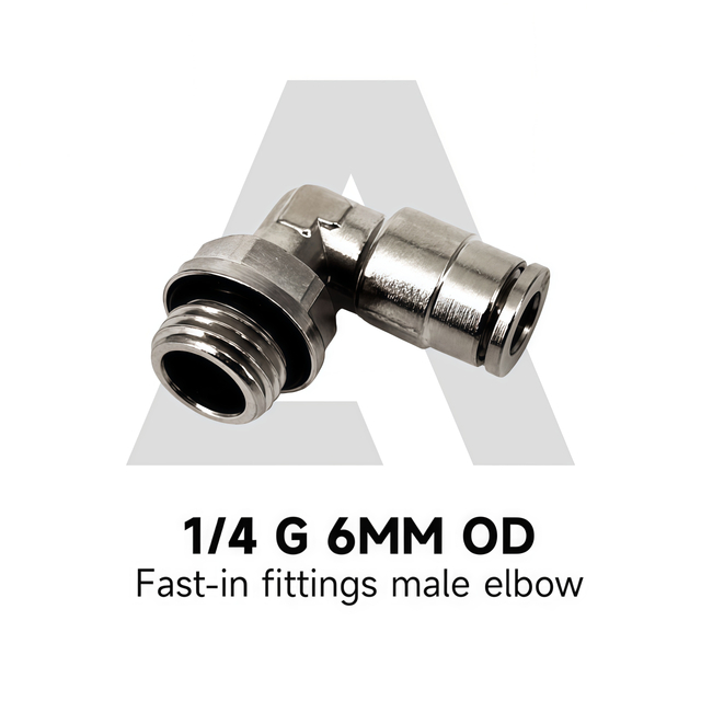 Brass Fast-in Fittings Male Elbow 1/4 G 6MM OD