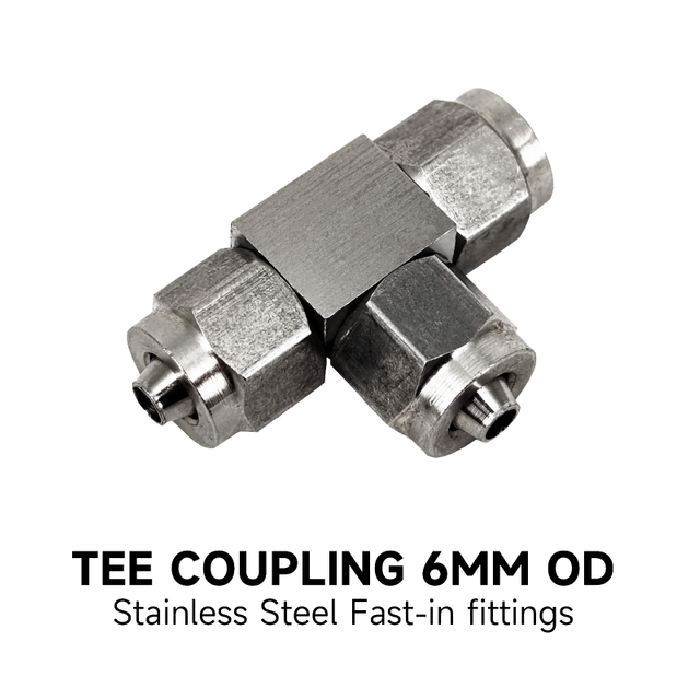 Stainless Steel Fast-in Fittings Tee Coupling 6MM OD
