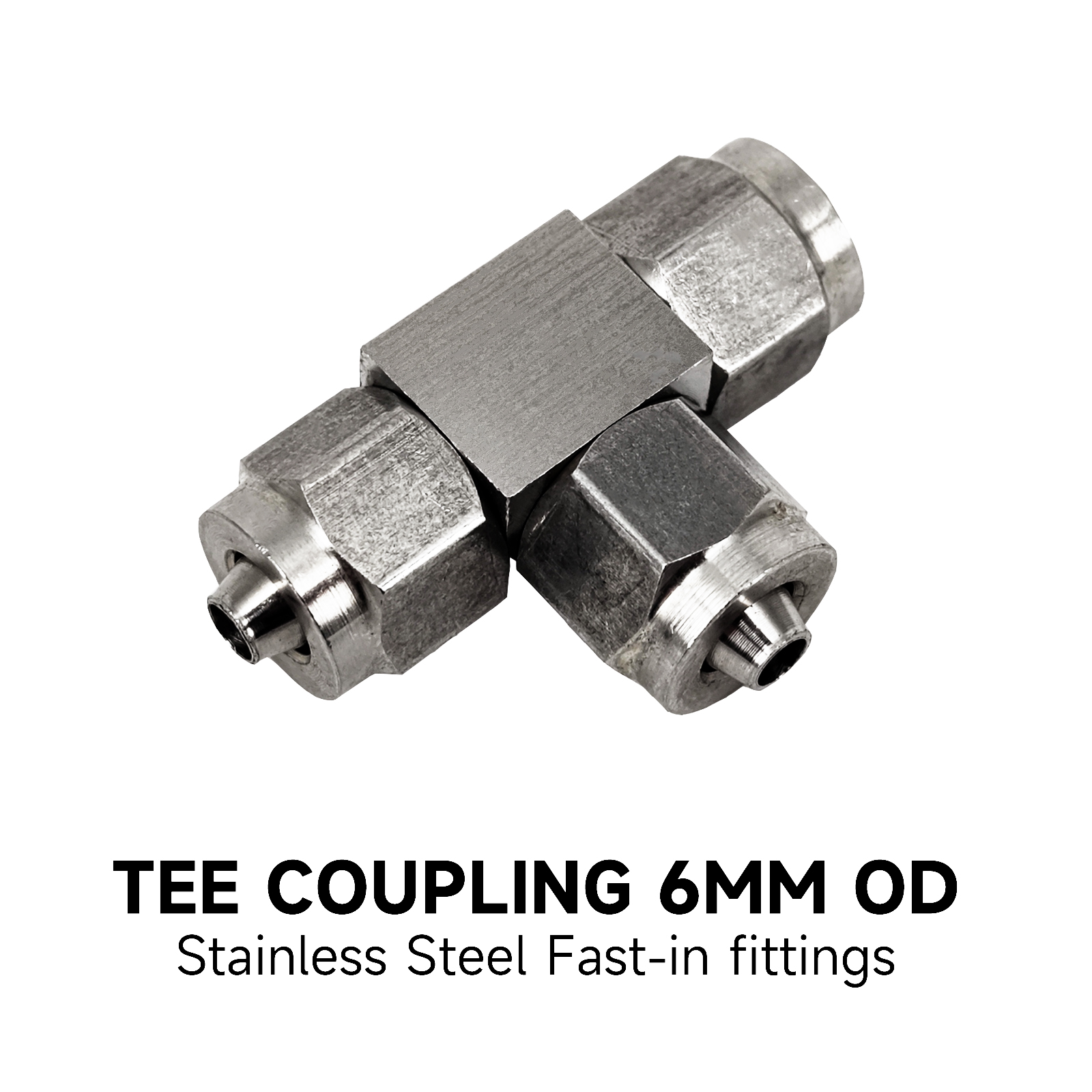 Stainless Steel Fast-in Fittings Tee Coupling 6MM OD
