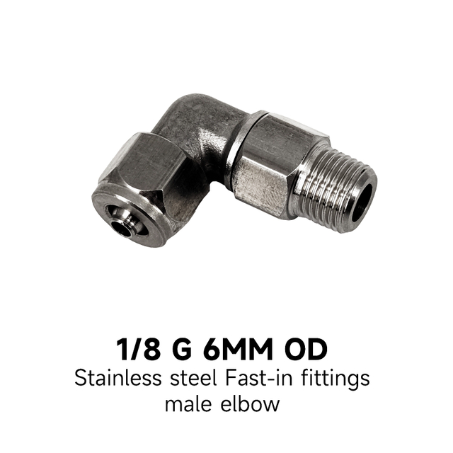 Stainless Steel Fast-in Fittings Male Elbow 1/8 G 6MM OD