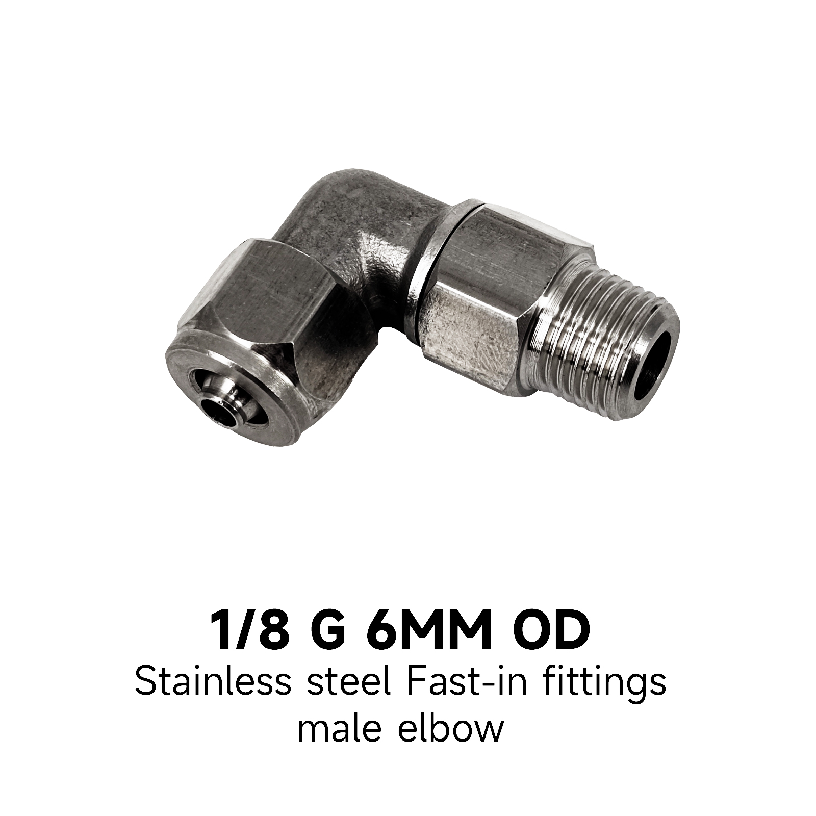 Stainless Steel Fast-in Fittings Male Elbow 1/8 G 6MM OD