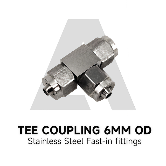 Stainless Steel Fast-in Fittings Tee Coupling 6MM OD