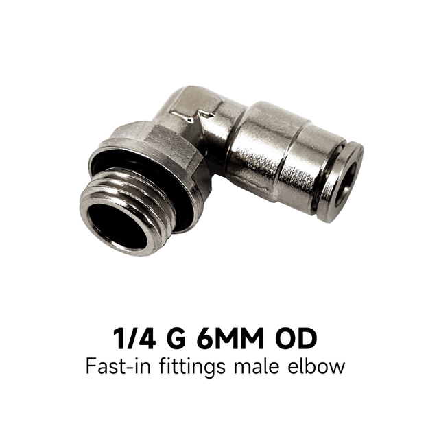Brass Fast-in Fittings Male Elbow 1/4 G 6MM OD